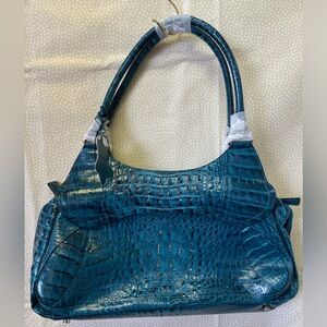 Vintage Leather Charlie Lapson Aqua Purse RARE A14991